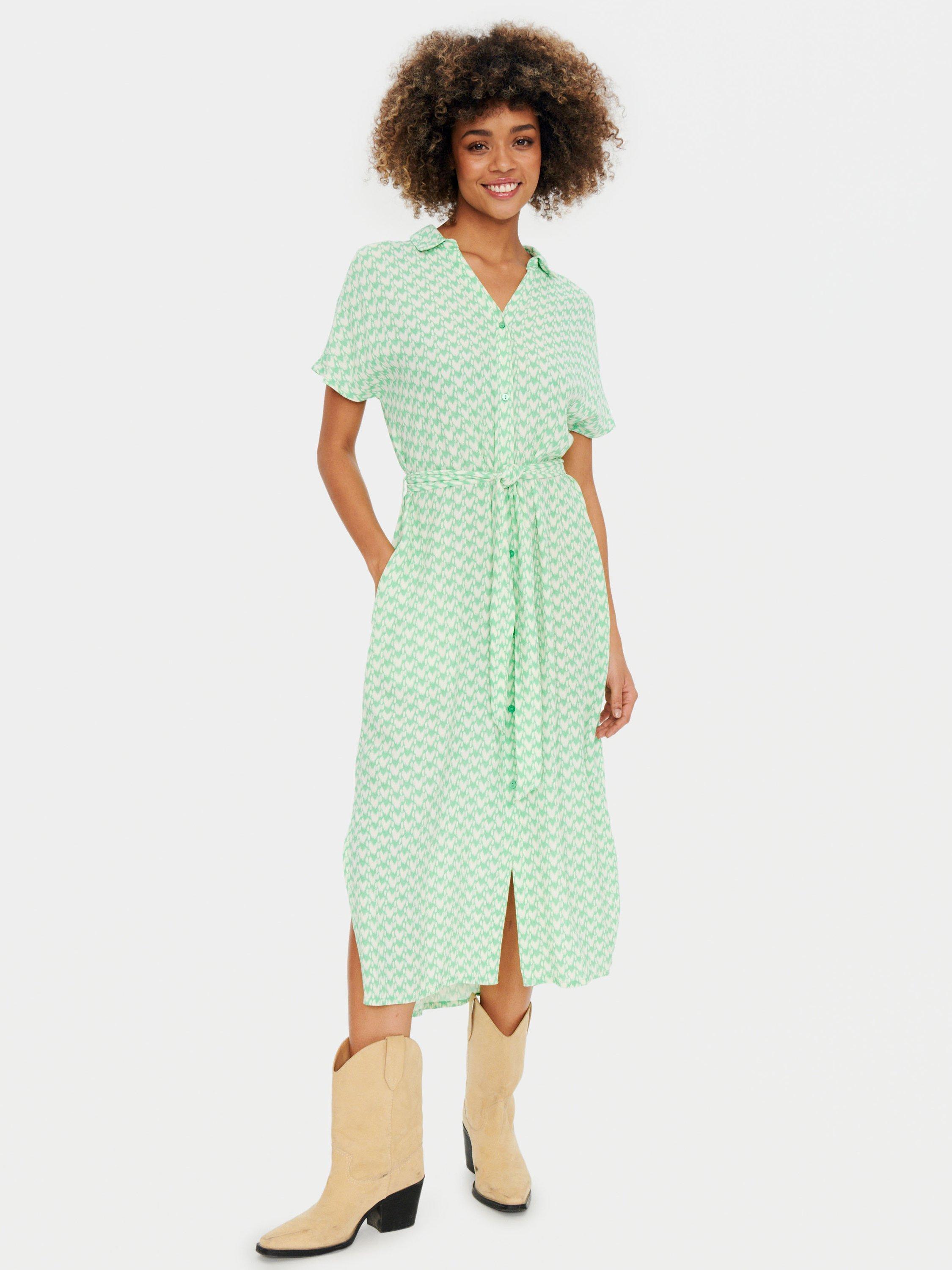 Saint Tropez Blanca Graphic Print Midi Shirt Dress