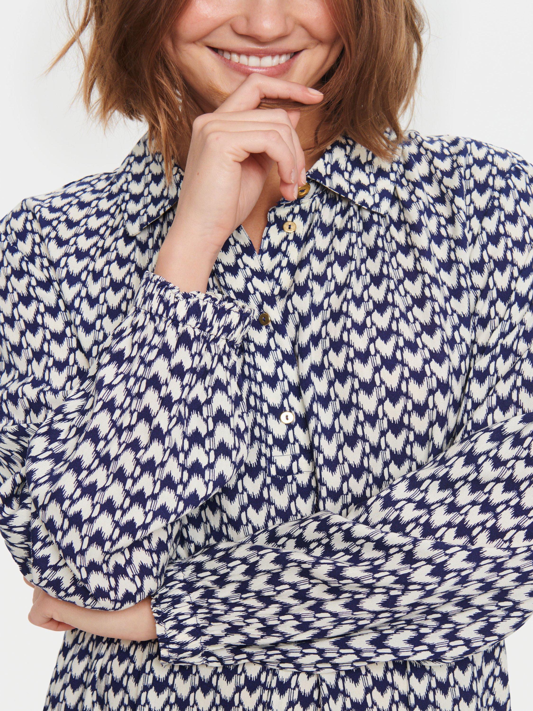 Product image 4 of 7, which shows Saint Tropez Darlene Graphic Print Shirt Dress, Patriot Blue, S