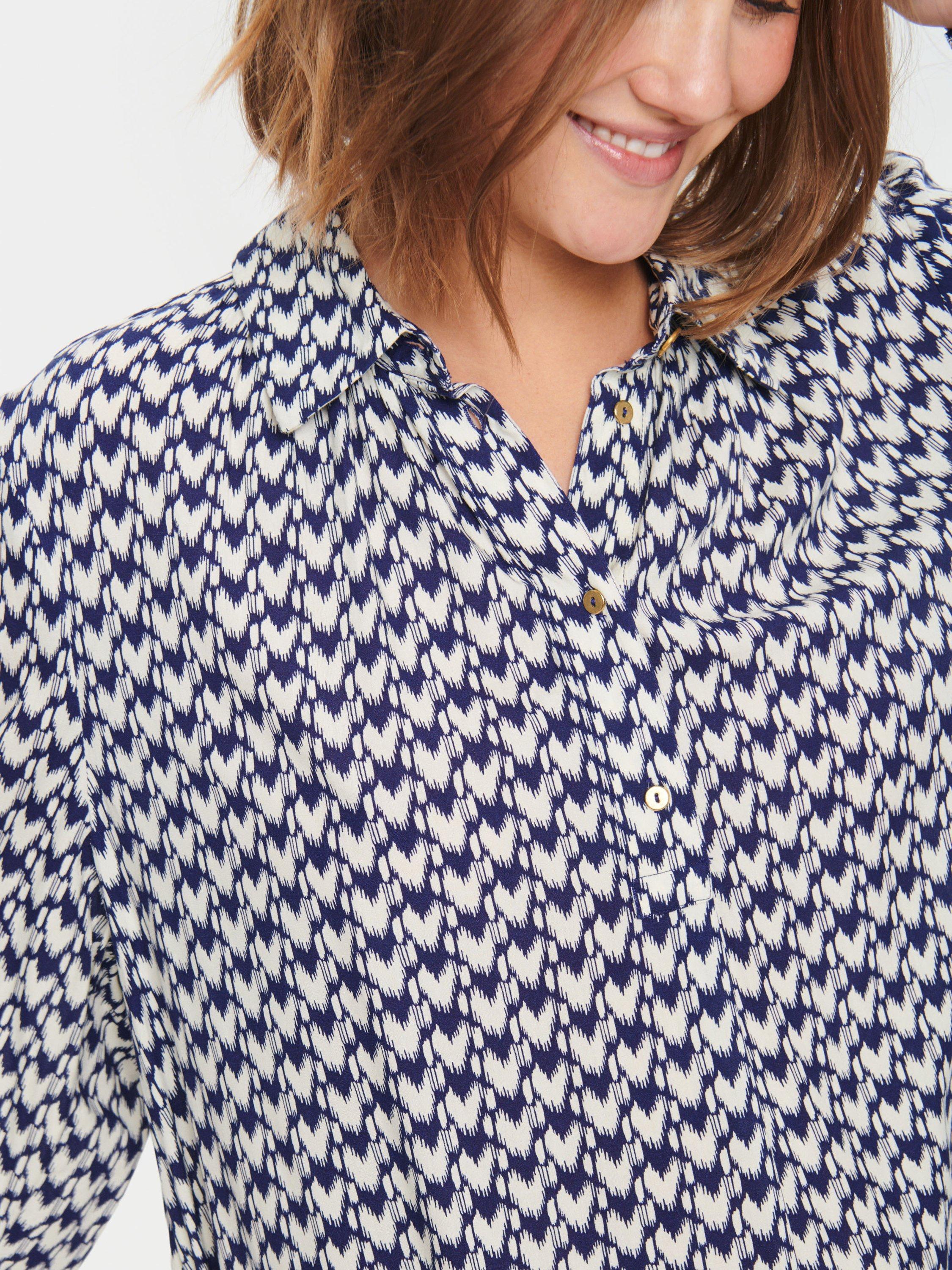 Product image 5 of 7, which shows Saint Tropez Darlene Graphic Print Shirt Dress, Patriot Blue, S
