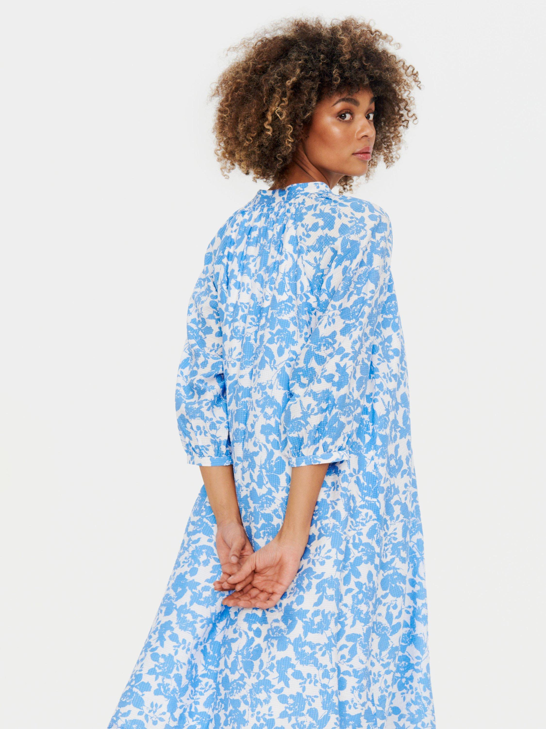 Product image 2 of 8, which shows Saint Tropez Daphne Abstract Floral Print Slip Dress, Ultramarine, M