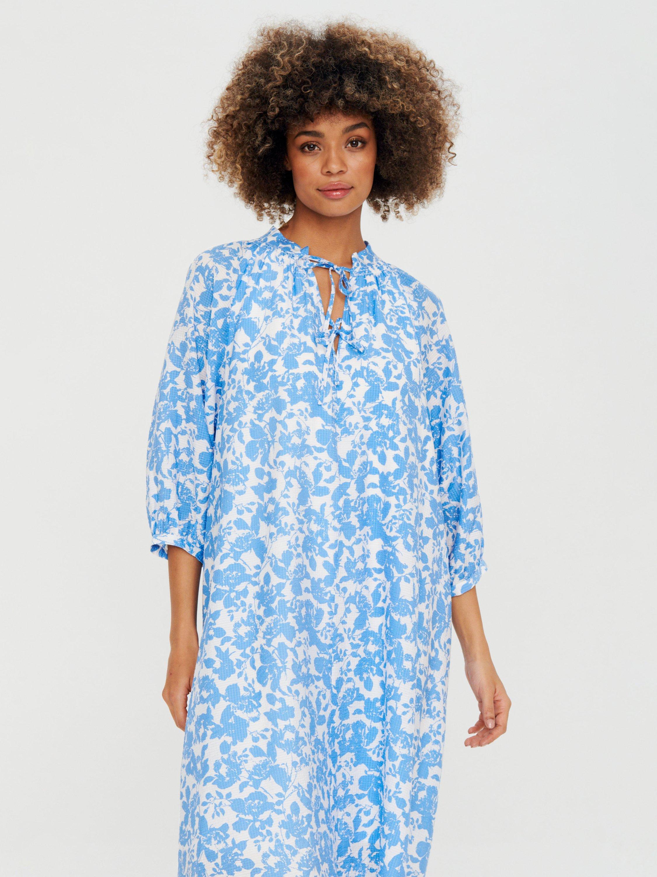 Product image 3 of 8, which shows Saint Tropez Daphne Abstract Floral Print Slip Dress, Ultramarine, M