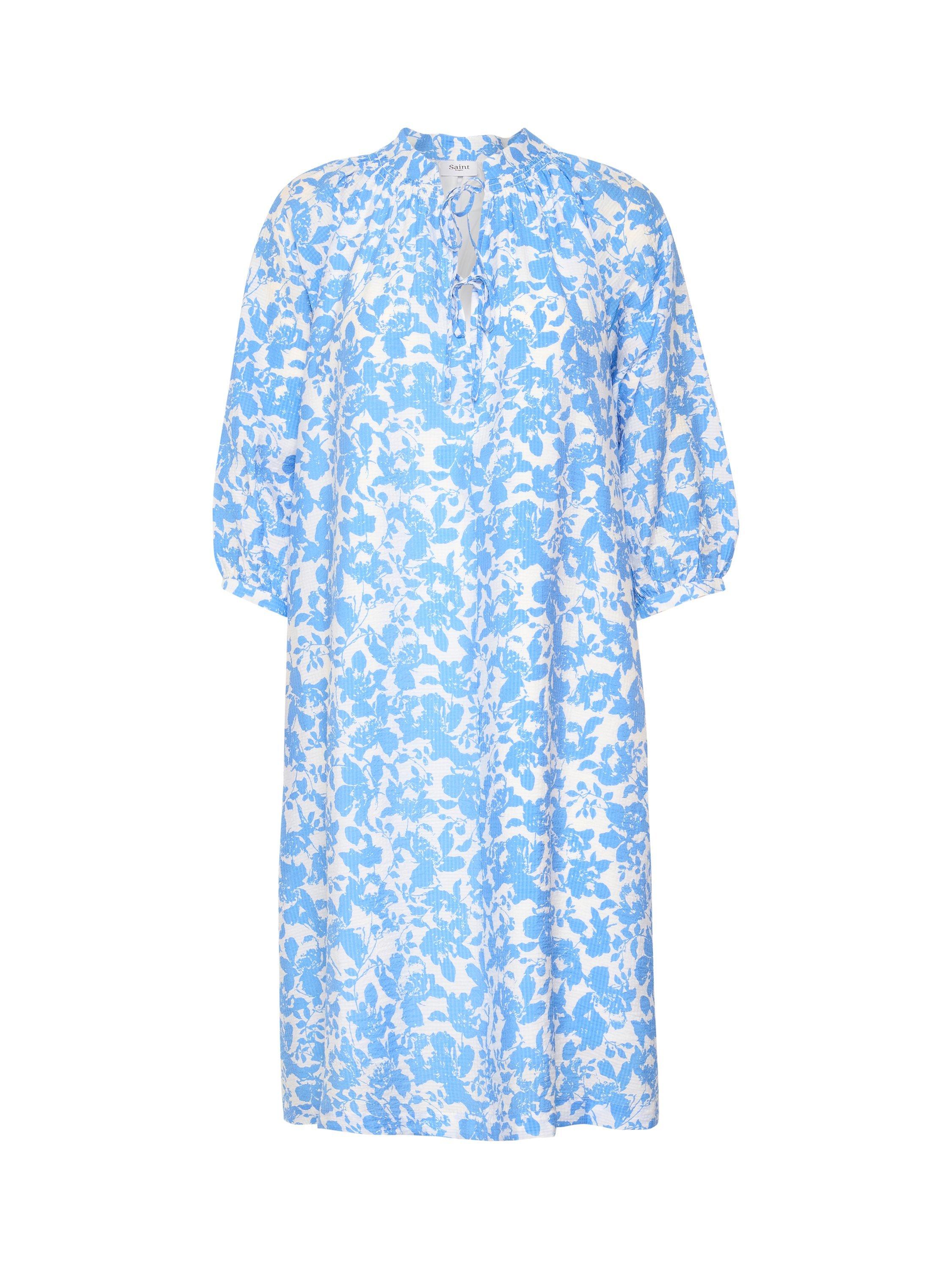 Product image 7 of 8, which shows Saint Tropez Daphne Abstract Floral Print Slip Dress, Ultramarine, M