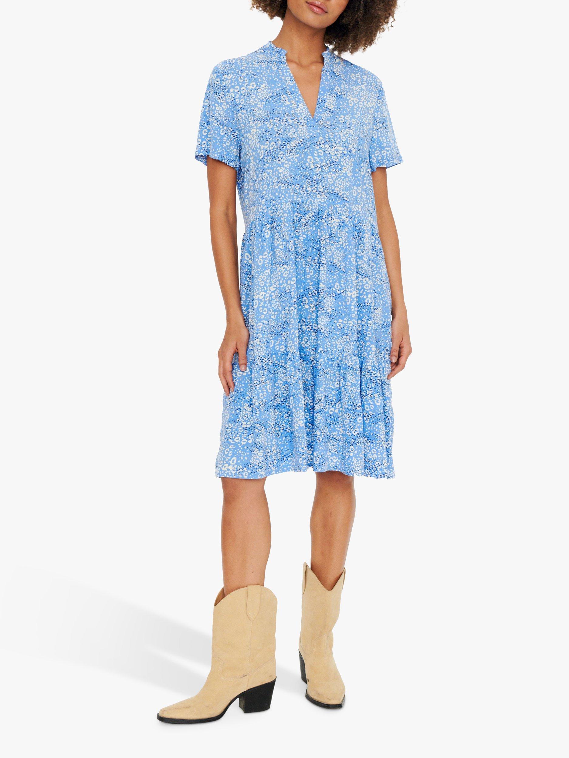 Saint Tropez Eda Leopard Print Tiered Dress, Ultramarine