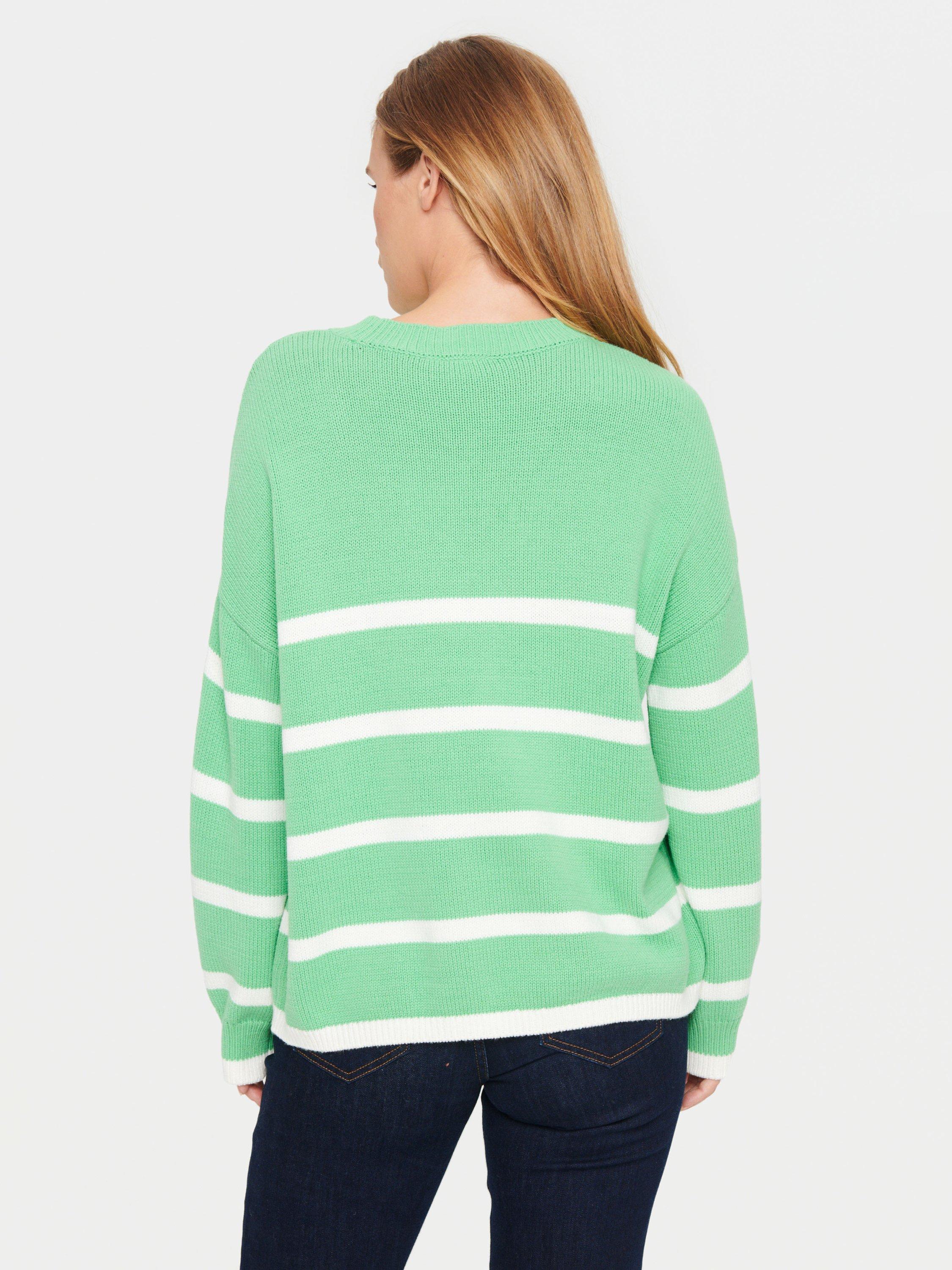 Saint Tropez Terna Relaxed Striped Jumper, Zephyr Green, XL