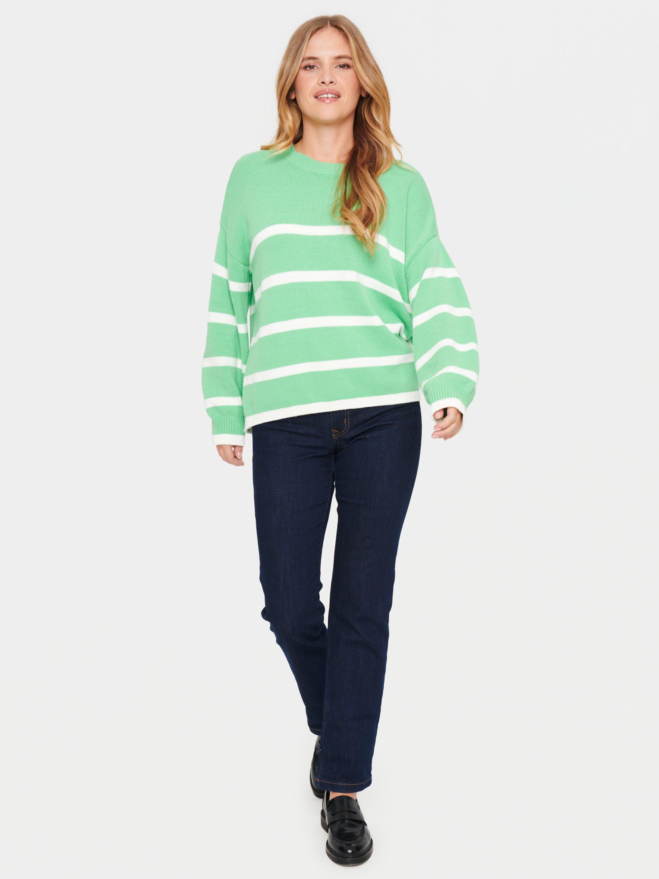 Saint Tropez Terna Relaxed Striped Jumper, Zephyr Green, XL