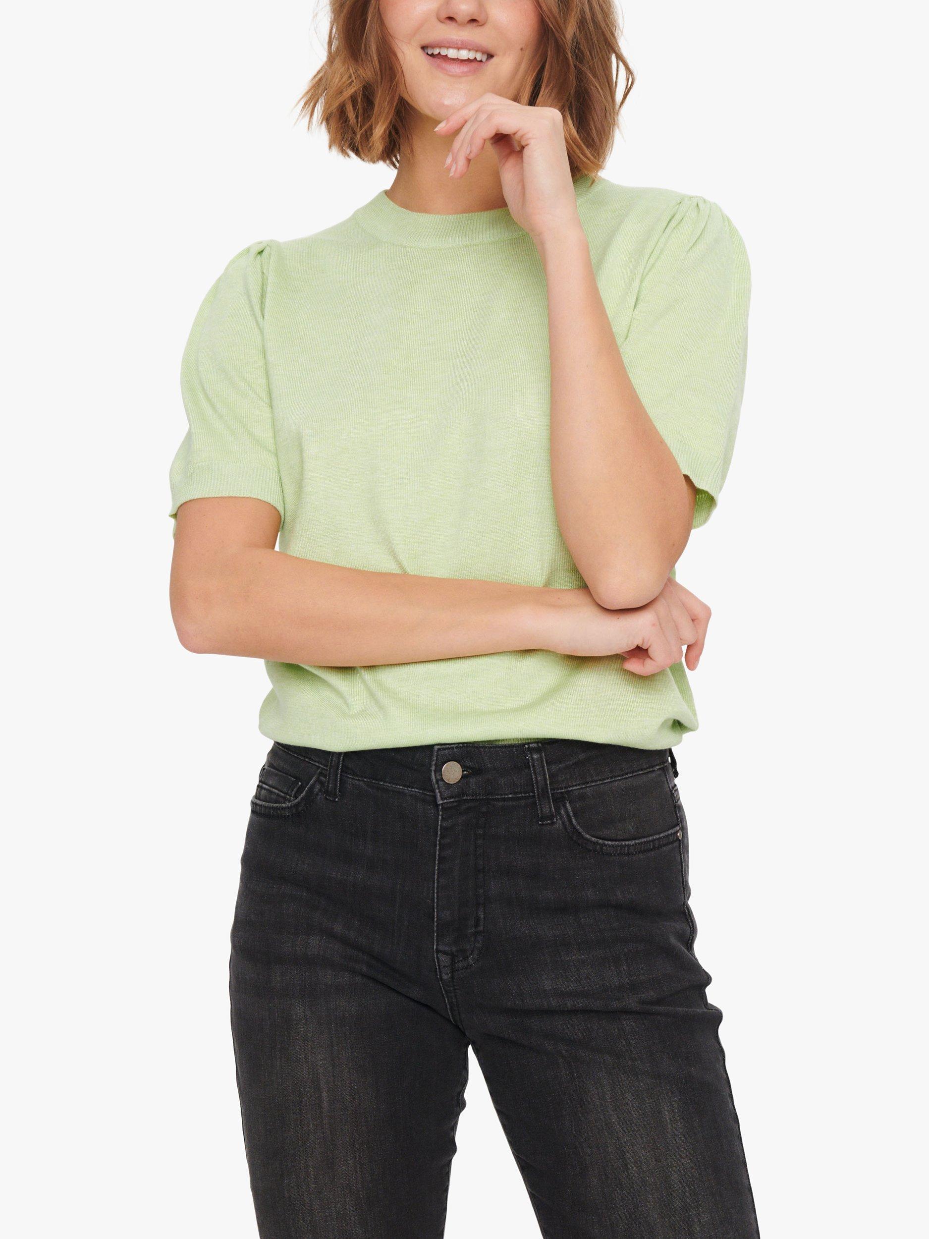 Saint Tropez Mila Short Sleeve Crew Neck Jumper, Seedling Melange