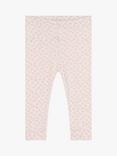 Petit Bateau Baby Floral Print Leggings, Marshmallow/Panty