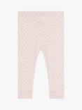 Petit Bateau Baby Floral Print Leggings, Marshmallow/Panty
