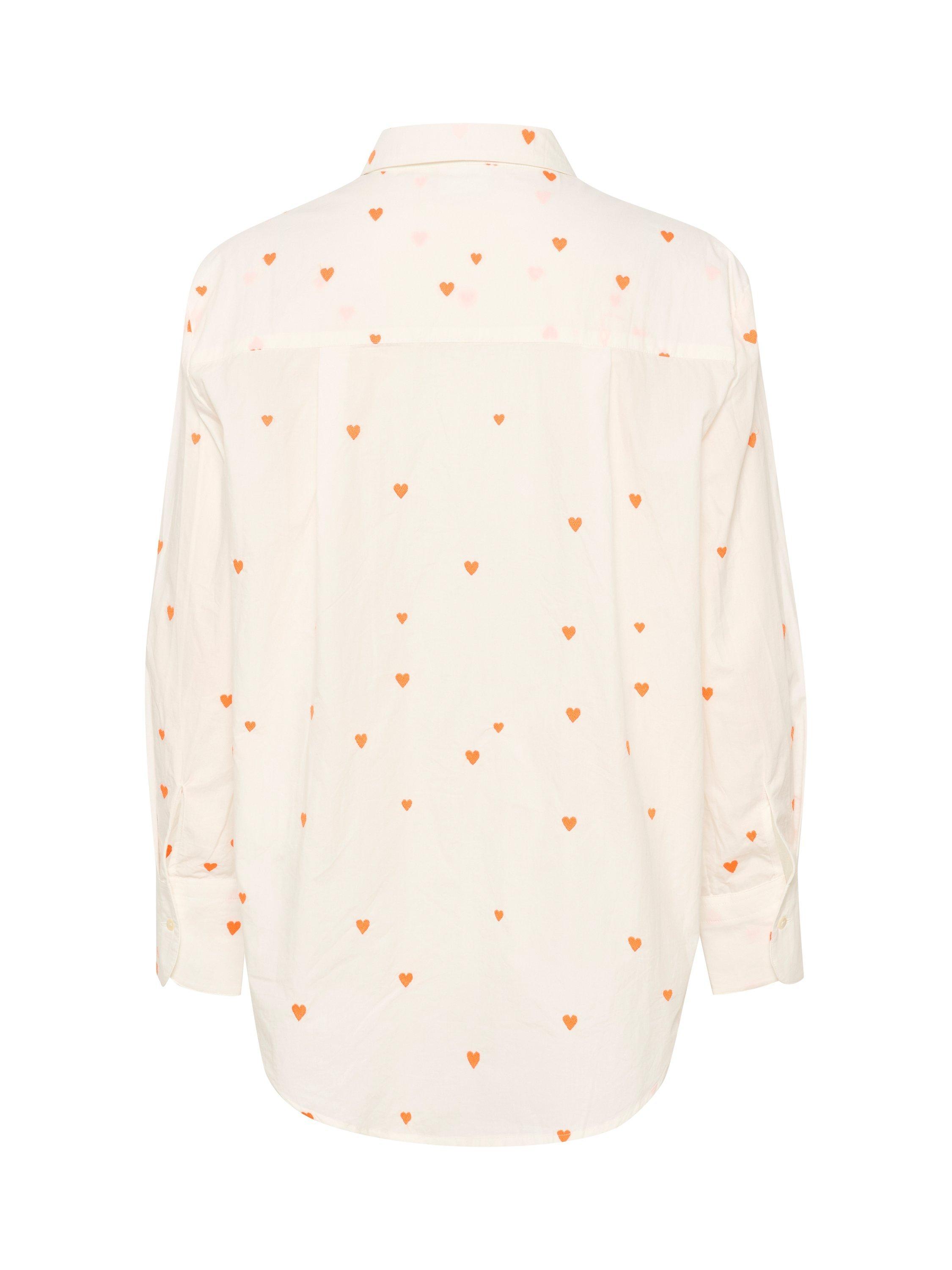 Product image 6 of 6, which shows Saint Tropez Dianne Heart Print Cotton Shirt, White/Tigerlily, M