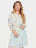 Saint Tropez Doja Abstract Print Ruffle Trim Shirt, Water Hues