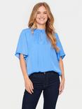 Saint Tropez Briana Flared Sleeve Spot Print Blouse, Blue