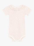 Petit Bateau Baby Floral Bodysuit, Marshmallow/Panty