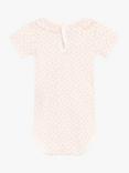 Petit Bateau Baby Floral Bodysuit, Marshmallow/Panty