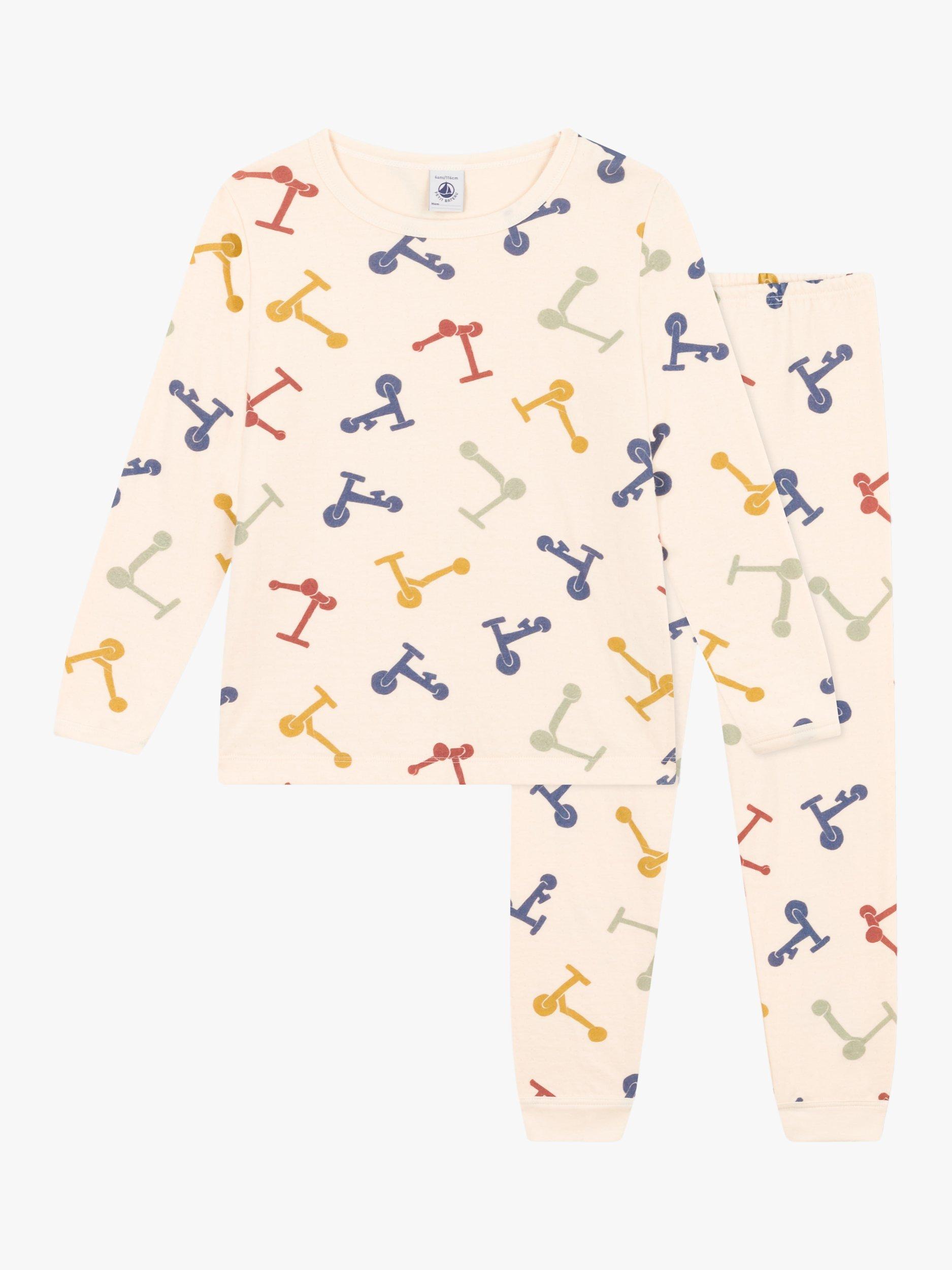 Petit Bateau Kids' Scooter Print Pyjamas, Avalanche/Multi