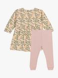 Petit Bateau Baby Floral Dress & Leggings Set, Avalanche/Multi