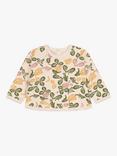 Petit Bateau Baby Leaf Print Jumper, Avalanche/Multi