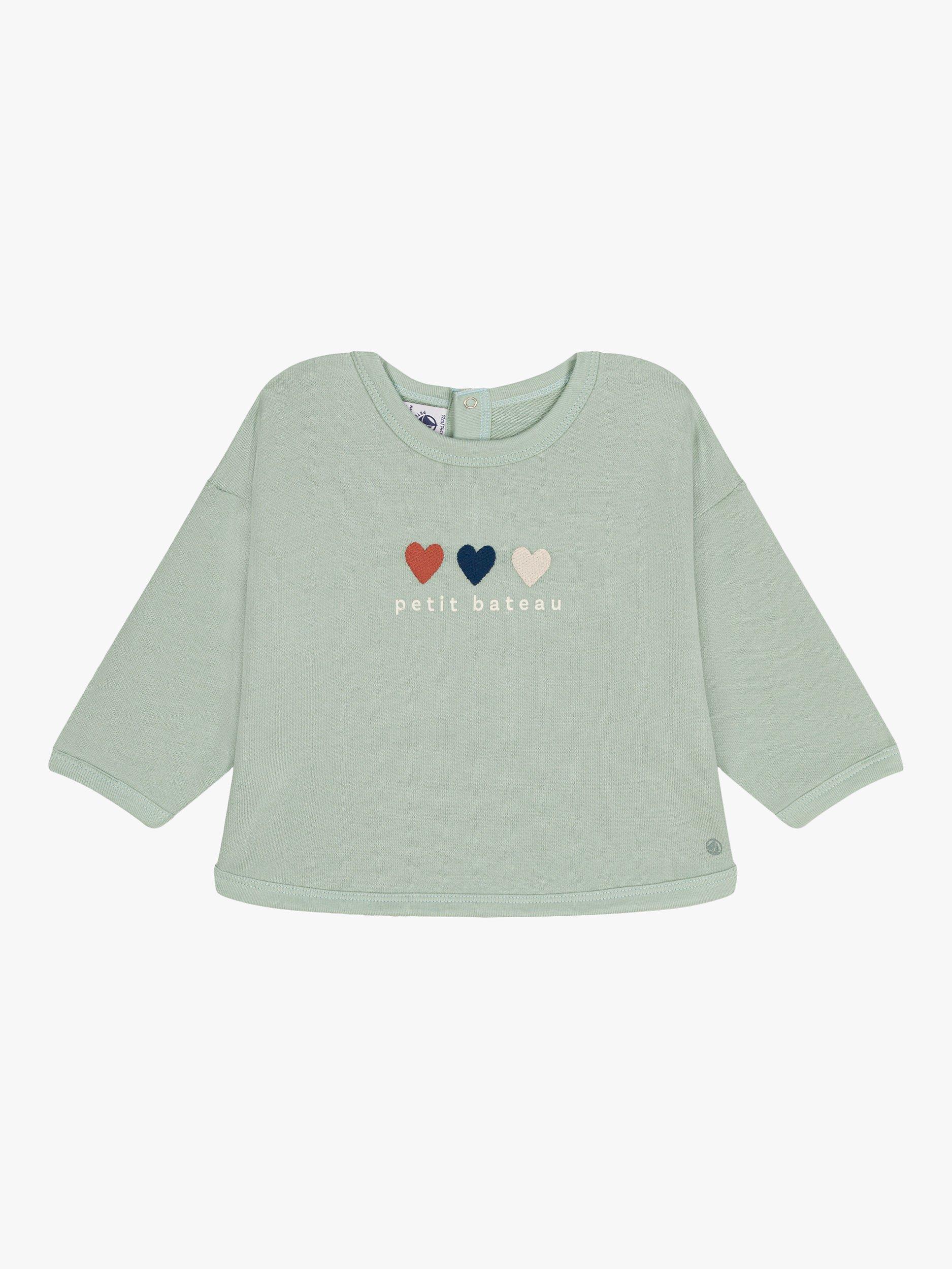 Petit Bateau Baby Heart Jumper, Herbier, 18 months