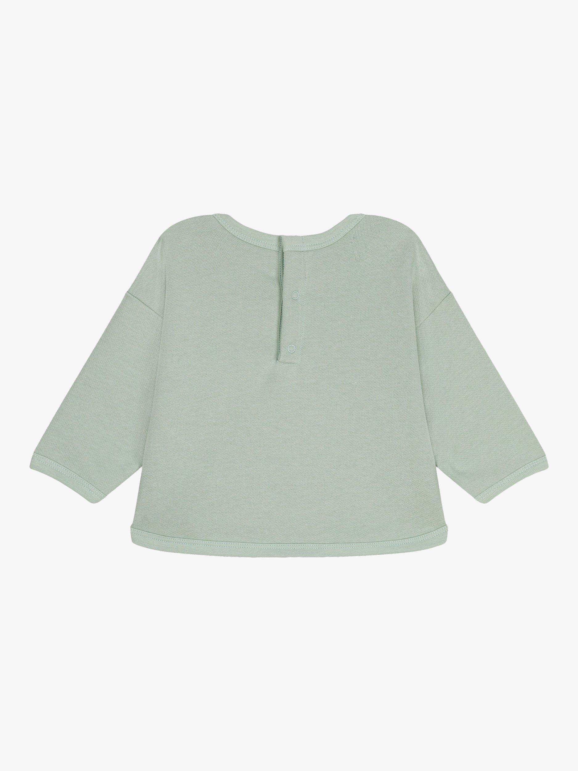 Product image 2 of 3, which shows Petit Bateau Baby Heart Jumper, Herbier, 24 months