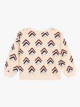 Petit Bateau Kids' Chevron Print Fleece Sweatshirt, Avalanche/Multi