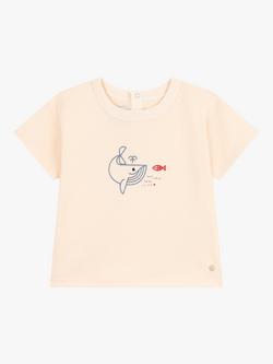 Petit Bateau Baby Short Sleeve Whale T-Shirt, Avalanche, Avalanche
