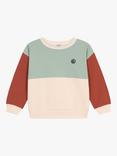 Petit Bateau Kids' Colourblock Fleece Sweatshirt, Avalanche/Multi