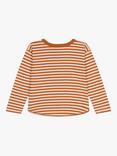 Petit Bateau Kids' Stripy Long Sleeve T-Shirt, Ecureuil/Avalanche