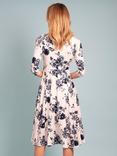 Alie Street Annie Floral Print Jersey Midi Dress, Oyster/Blue