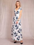 Alie Street Sophia Floral Print Jersey Maxi Dress, Oyster/Blue