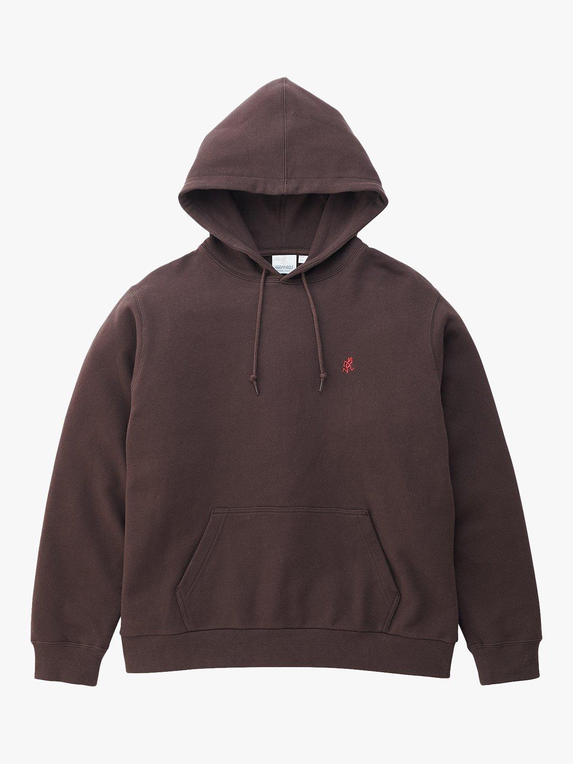 Gramicci One Point Cotton Hoodie, Deep Brown