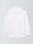 John Lewis ANYDAY Kids' Long Sleeve Patch Pocket School Shirts, Pack of 5, White