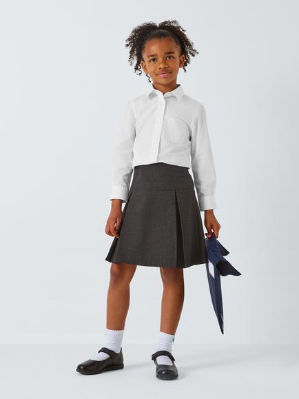 John Lewis Girl's Patch Pocket Long Sleeve School Shirts, Pack of 5 - view 2, 