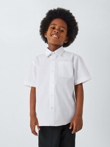 John Lewis Boy's Short Sleeve Patch Pocket School Shirts, Pack of 5, 