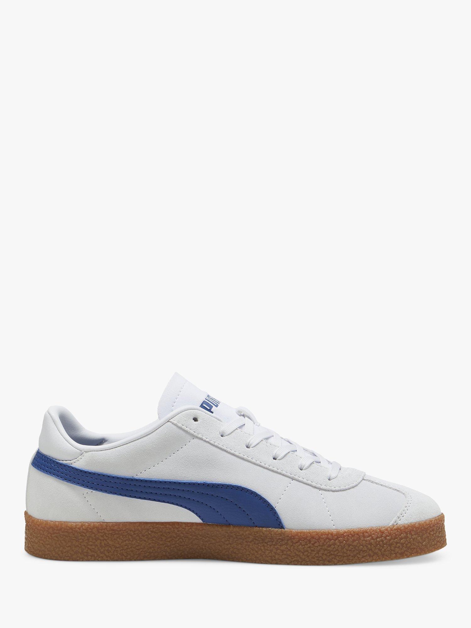 PUMA Club 5v5 Suede Lace Up Trainers, White/Blue, 10