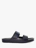 Dune London Intells Leather Double Strap Sandals, Navy, Navy