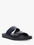 Dune London Intells Leather Double Strap Sandals, Navy, Navy