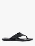 Dune Fredos Leather Flip Flops, Black