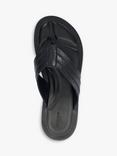 Dune London Fredos Leather Flip Flops, Black, Black