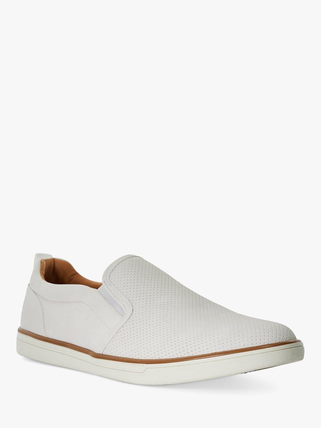 Product image 2 of 6, which shows Dune Totals Perforated Slip On Trainers, White, 6