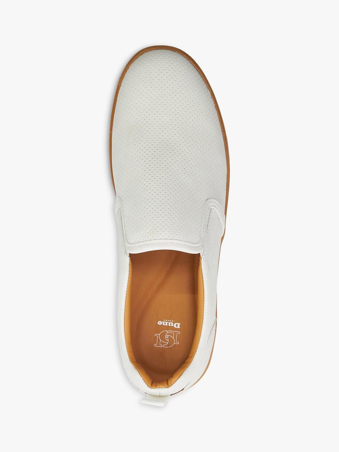 Dune Totals Perforated Slip On Trainers White synthetic
