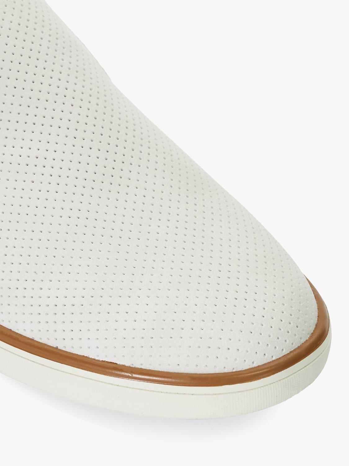 Product image 5 of 6, which shows Dune Totals Perforated Slip On Trainers, White, 6