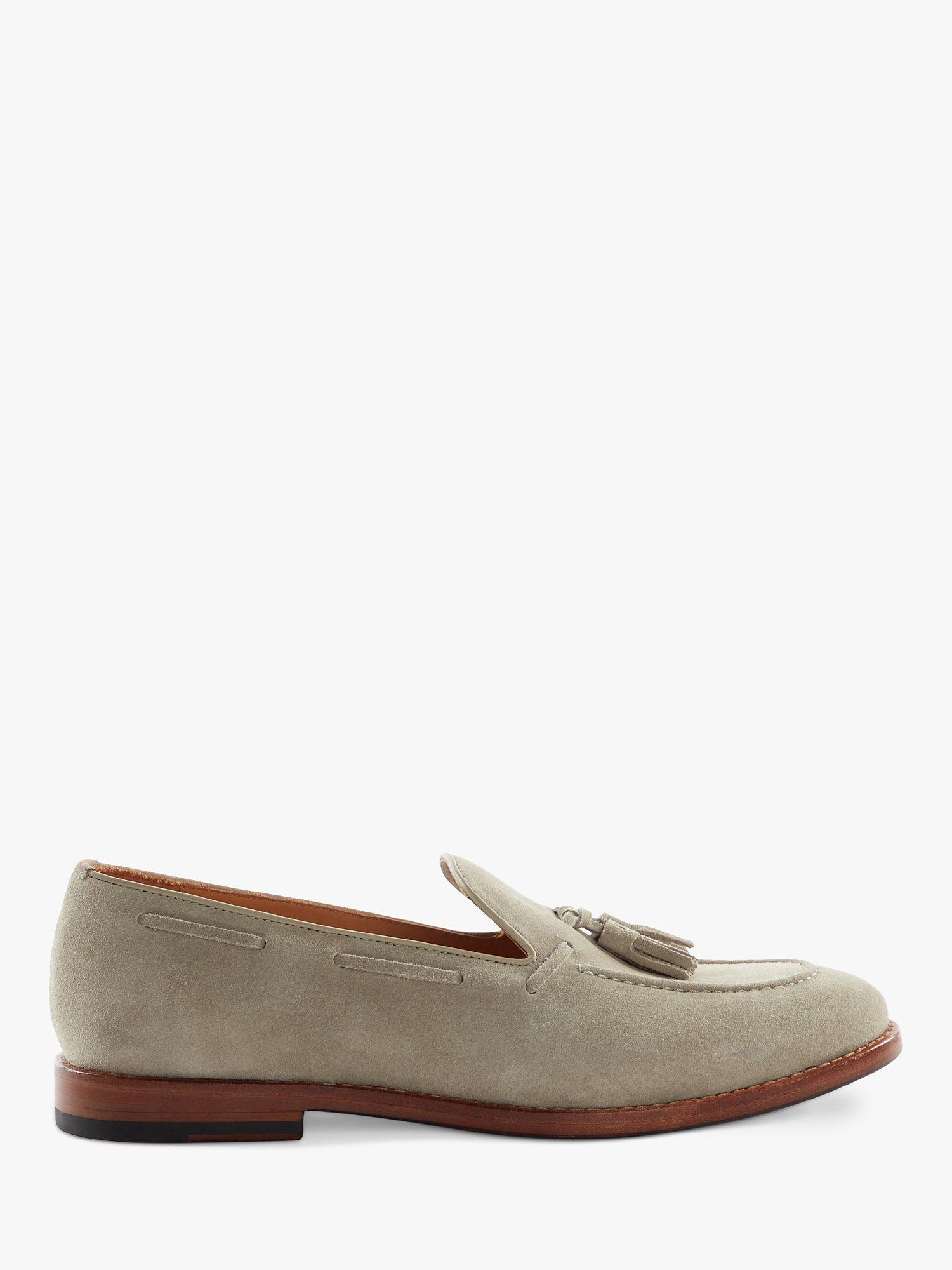 Product image 1 of 5, which shows Dune London Sandders Leather Tassel Loafers, Taupe, 6