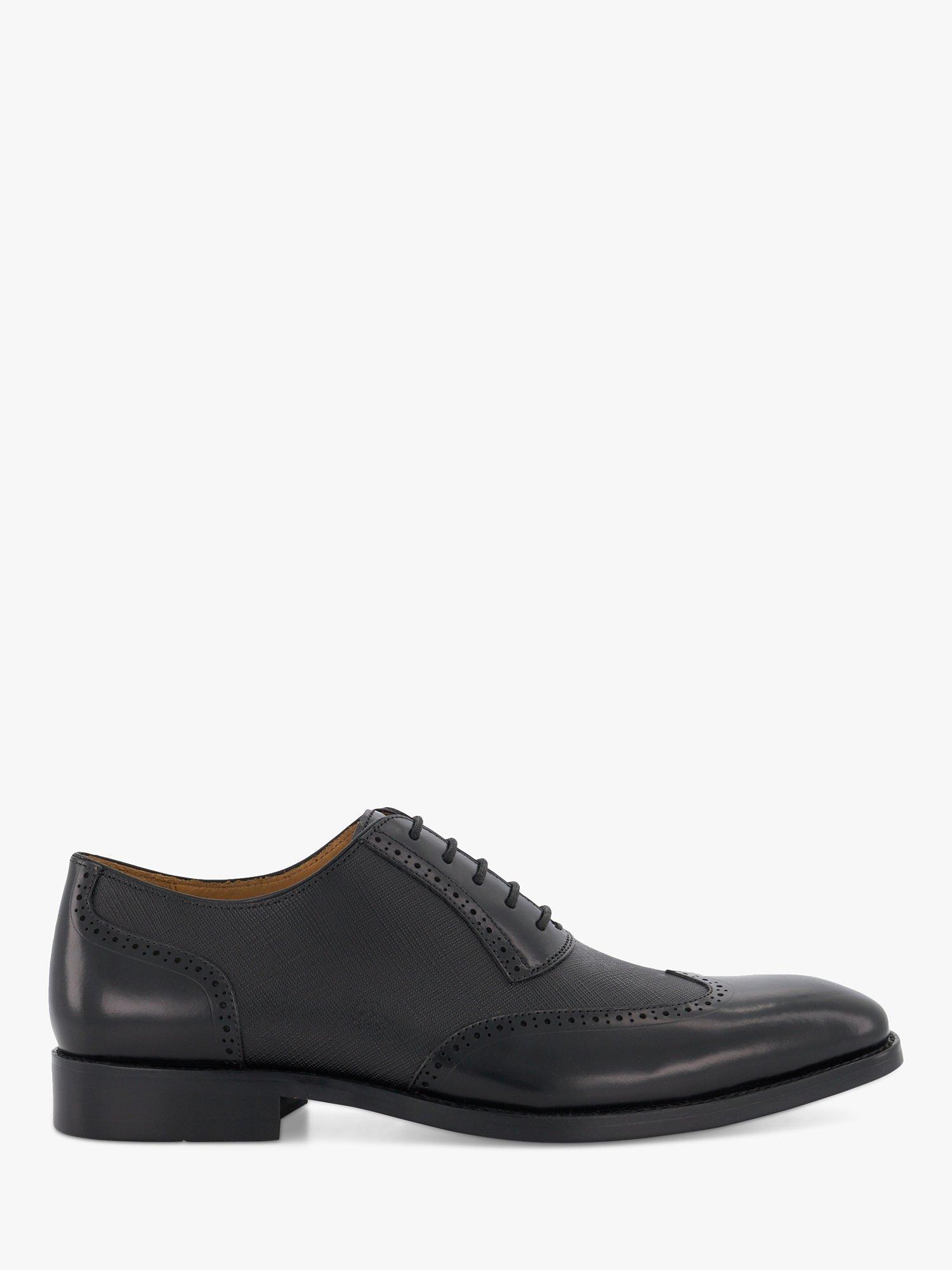 Product image 1 of 6, which shows Dune London Stuttgart Saffiano Leather Brogues, Black, 6