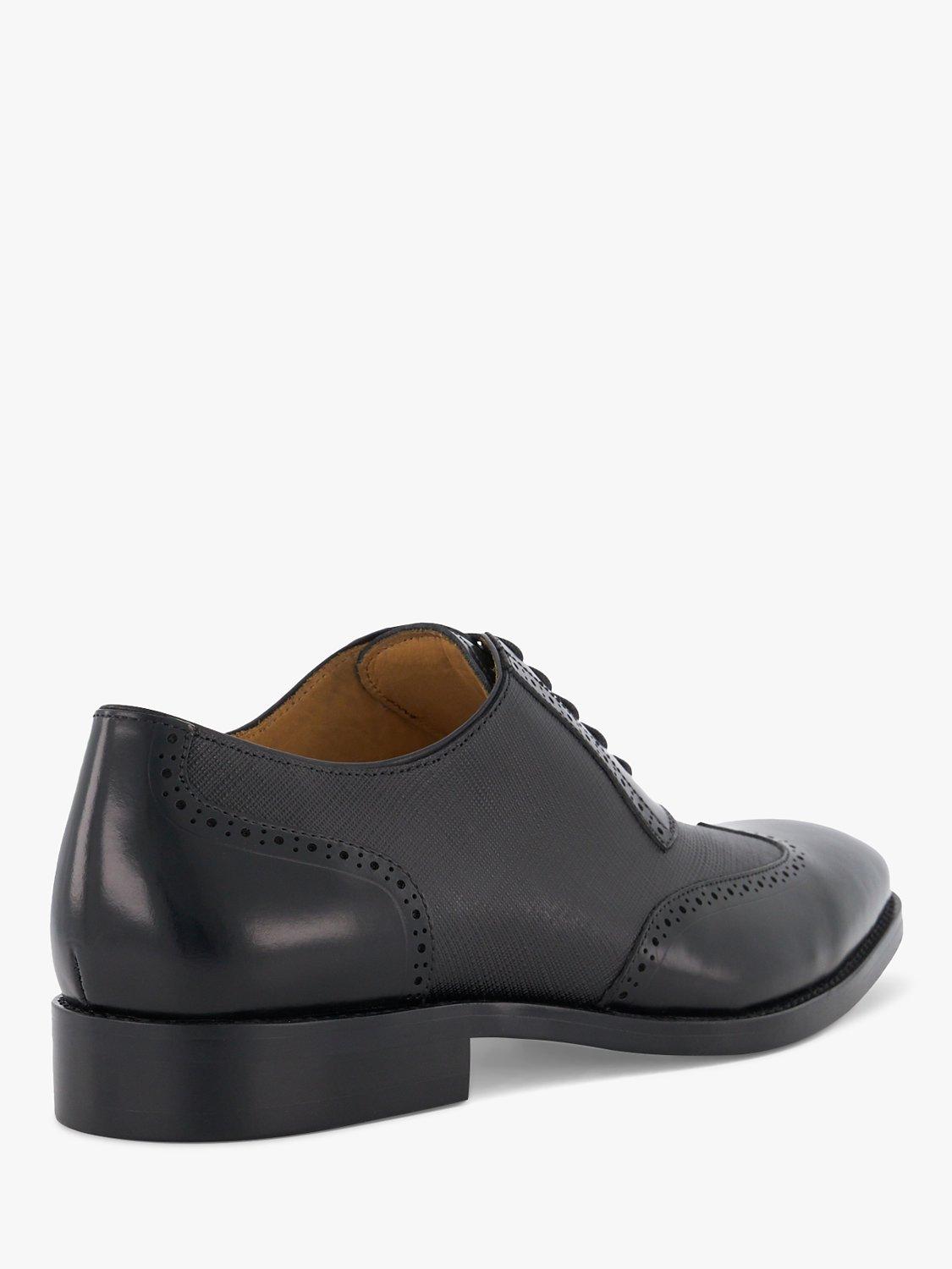 Product image 3 of 6, which shows Dune London Stuttgart Saffiano Leather Brogues, Black, 6