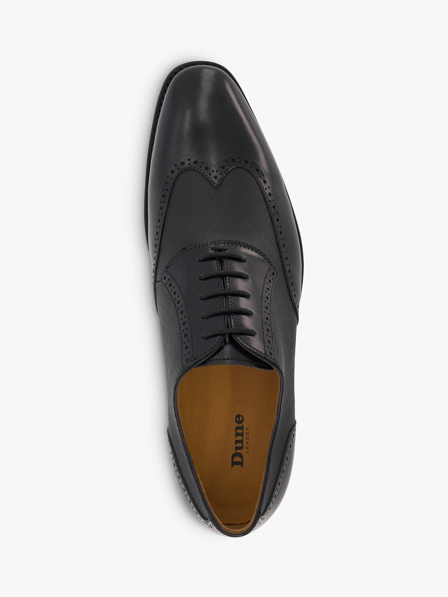 Product image 4 of 6, which shows Dune London Stuttgart Saffiano Leather Brogues, Black, 6