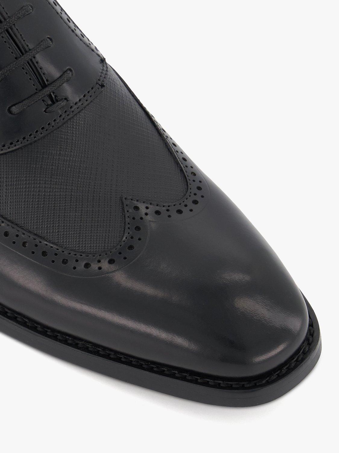 Product image 5 of 6, which shows Dune London Stuttgart Saffiano Leather Brogues, Black, 6