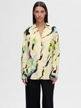 SELECTED FEMME Lilian Abstract Print Shirt, Birch/Multi