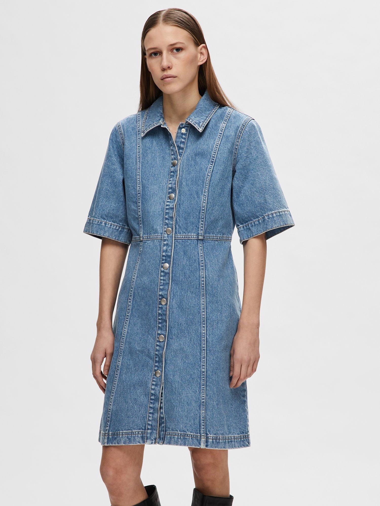 SELECTED FEMME Denim Shirt Dress, Blue