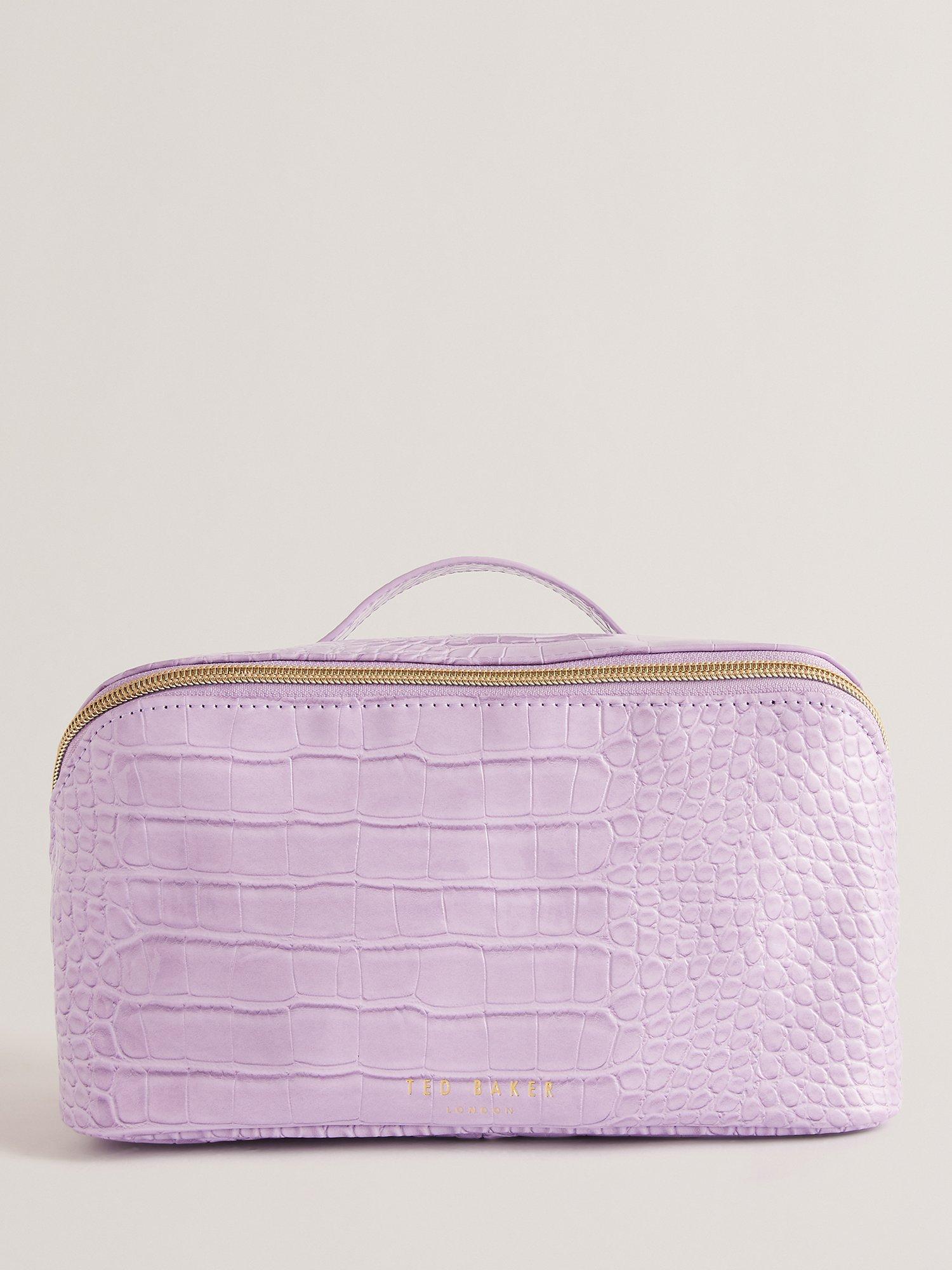 Ted Baker Haanas Croc Effect Large Wash Bag, Lilac, One Size