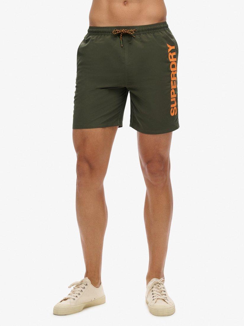 Product image 2 of 8, which shows Superdry Sport Graphic 17" Swim Shorts, Army Khaki, S