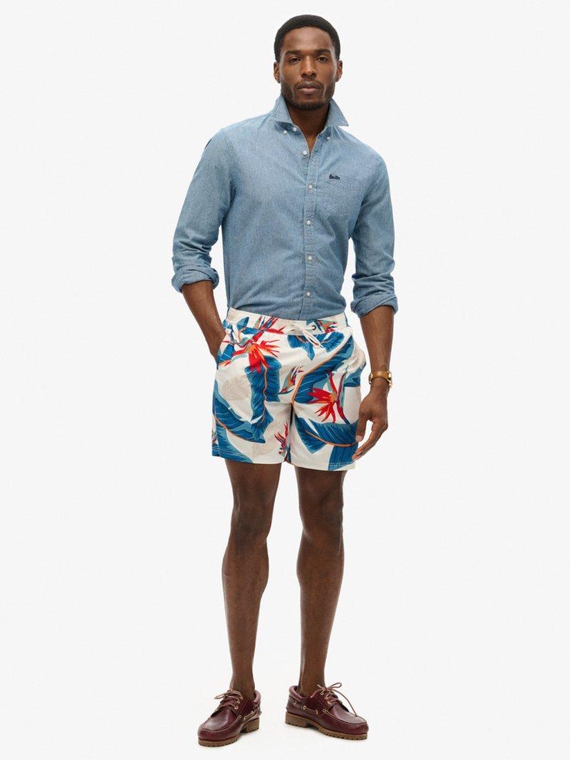 Superdry Hawaiian Floral Print Swim Shorts, Optic Paradise